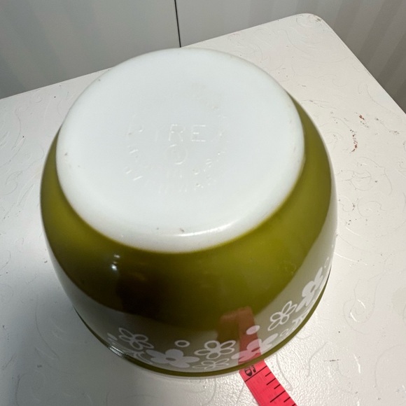 PYREX 401 (1.5 pint) green white Spring Blossom Crazy Daisy #2 (2 available) - Picture 7 of 10